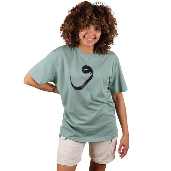 Unisex Oversize Tshirt Vav ve Kuş Yeşil Renk